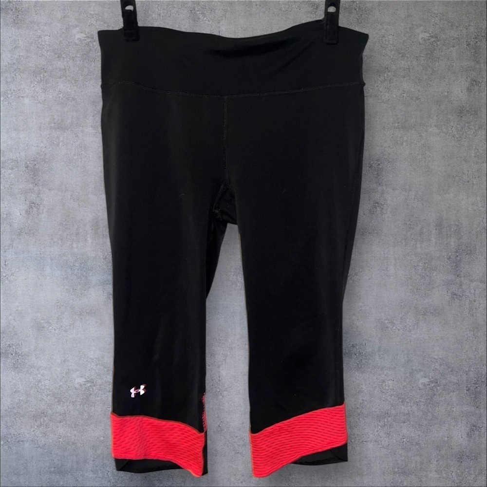 Under‎ Armour Black and Red Performance Leggings